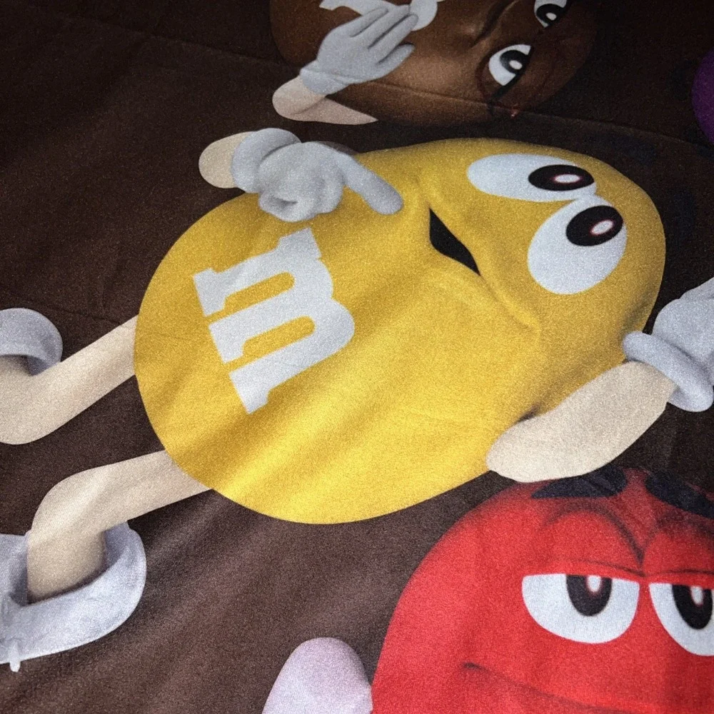 M&Ms Fleece Lightweight‎ Throw Blanket Mars Chocolate Candy Characters 60